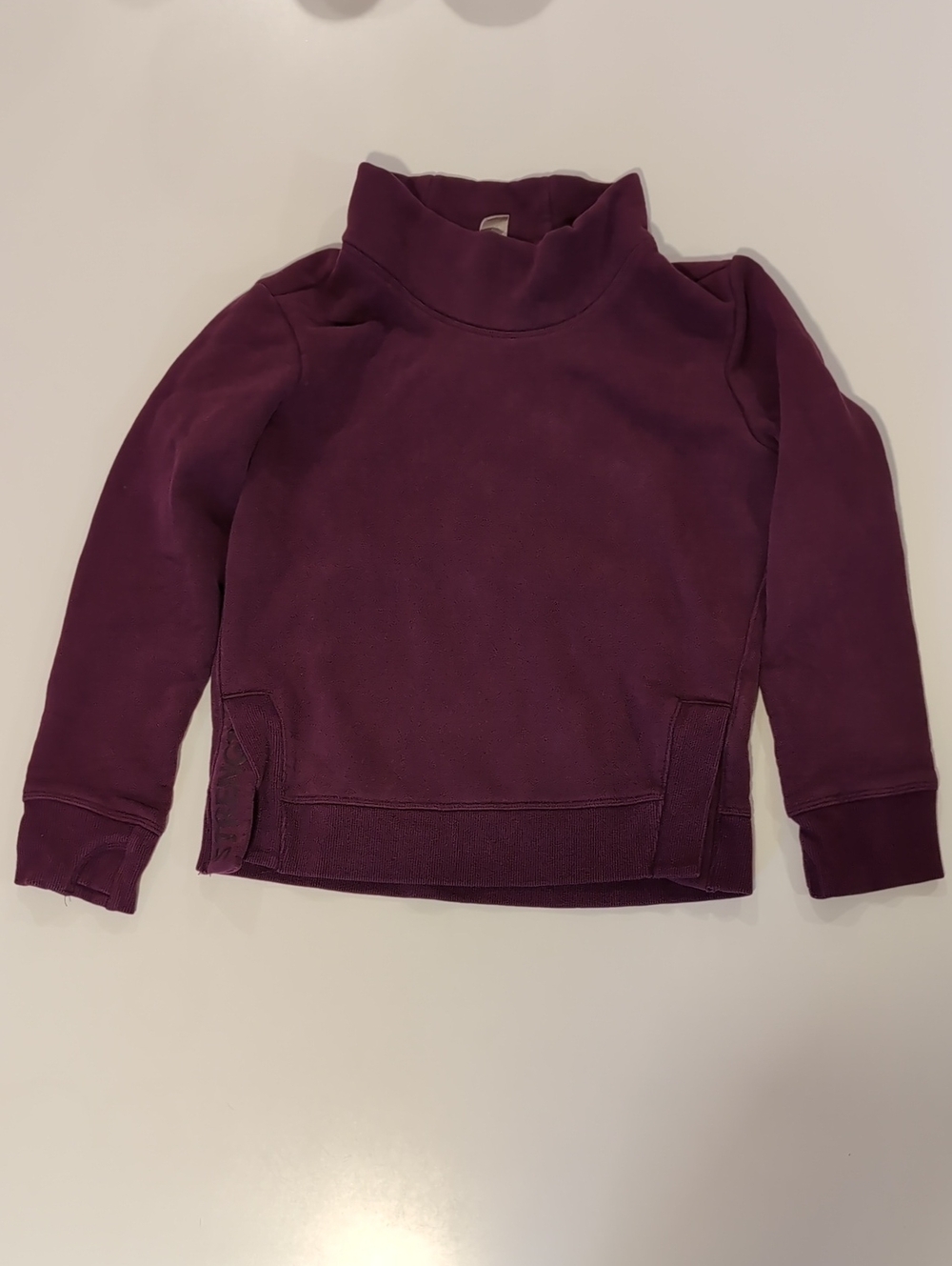 Girl's Athleta Kids Mock Neck Sweatshirt in Plum